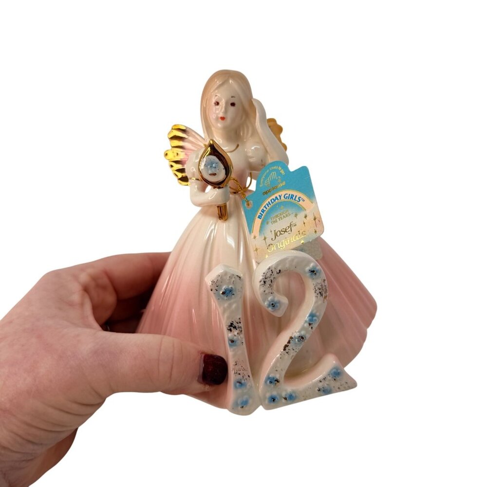 Vtg Josef Originals Birthday Girl Angel Figurine 12 Years Old 12th Birthday Gift